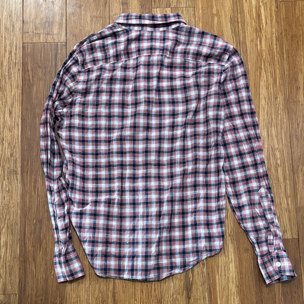 Abercrombie & Fitch Men’s Red Blue Plaid Muscle Fit Button-Down Shirt – Size M - Picture 5 of 6